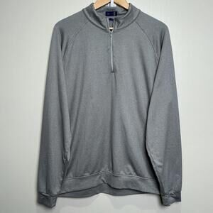 Stitch‎ Golf Pullover Men XL Gray Herringbone 1/4 Zip Performance